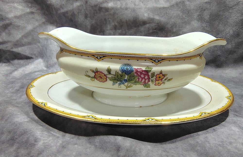 Vintage Noritake ELYSIAN Gravy Serving Bowl With Attached Saucer
